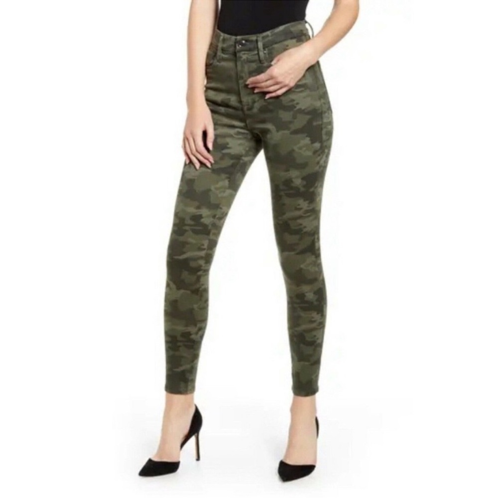 Good American Green Camo Good cigarette legs Jeans women’s Sz 6/28